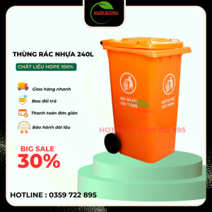 THÙNG RÁC NHỰA 240L CAM